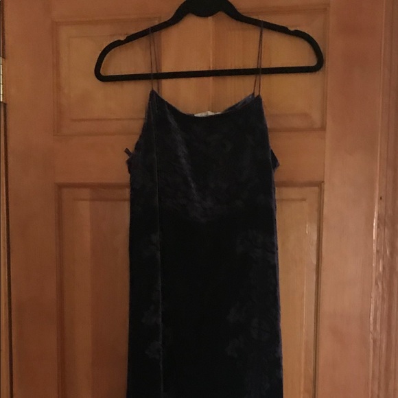 antonio riva black and white dress Womens Anthropologie Blue Paisley Pattern Velvet Maxi Dress main image 0